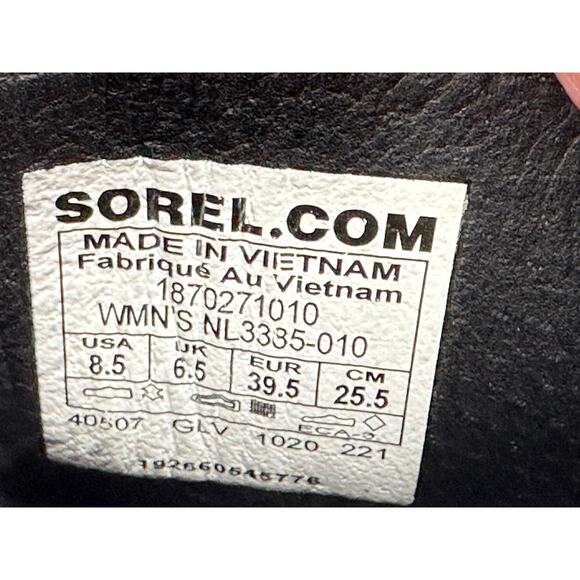 Sorel Cate Lace Up Black Bootie Waterproof Leather Boots 8.5 NL3385-010 - Picture 7 of 9